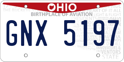 OH license plate GNX5197