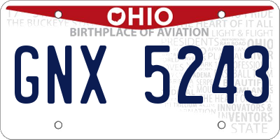 OH license plate GNX5243