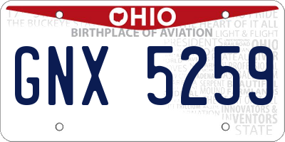OH license plate GNX5259