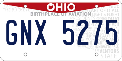 OH license plate GNX5275