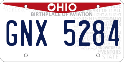 OH license plate GNX5284