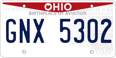 OH license plate GNX5302