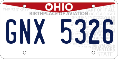 OH license plate GNX5326