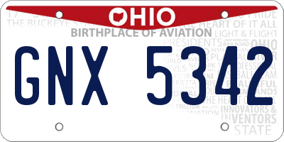 OH license plate GNX5342