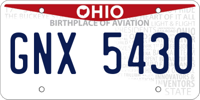 OH license plate GNX5430