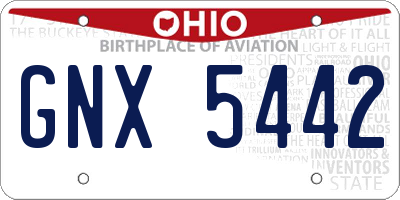 OH license plate GNX5442