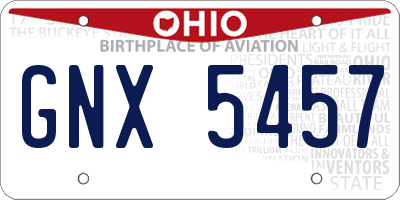 OH license plate GNX5457