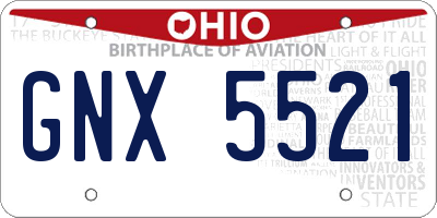 OH license plate GNX5521