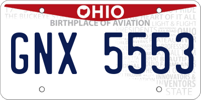 OH license plate GNX5553