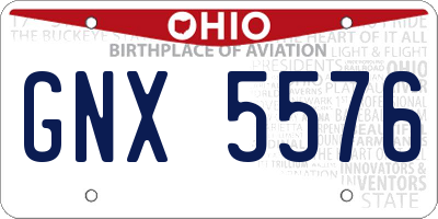 OH license plate GNX5576