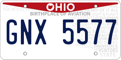 OH license plate GNX5577