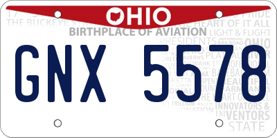 OH license plate GNX5578