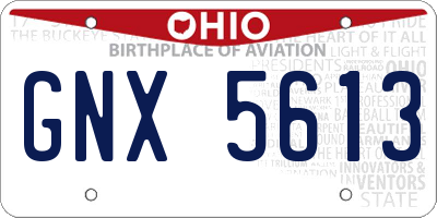 OH license plate GNX5613