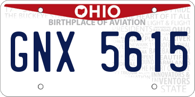 OH license plate GNX5615
