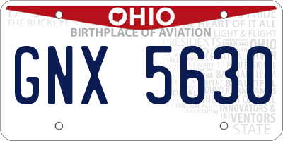 OH license plate GNX5630