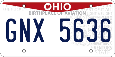 OH license plate GNX5636