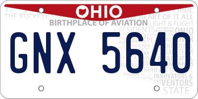 OH license plate GNX5640