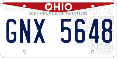OH license plate GNX5648