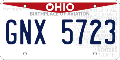 OH license plate GNX5723