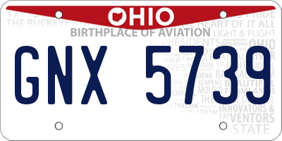 OH license plate GNX5739