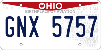 OH license plate GNX5757