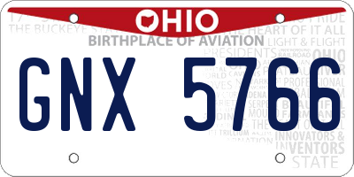 OH license plate GNX5766