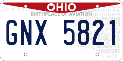 OH license plate GNX5821