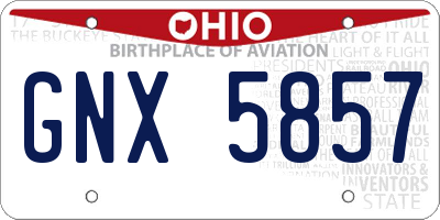 OH license plate GNX5857