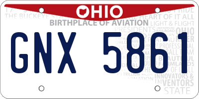 OH license plate GNX5861