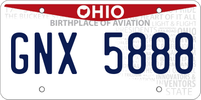 OH license plate GNX5888