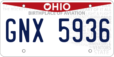 OH license plate GNX5936