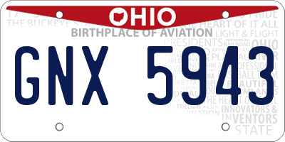 OH license plate GNX5943