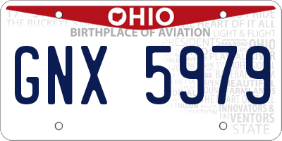 OH license plate GNX5979