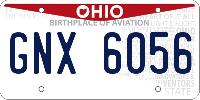 OH license plate GNX6056