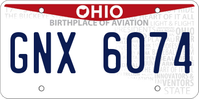 OH license plate GNX6074