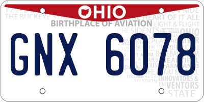 OH license plate GNX6078