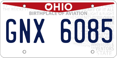 OH license plate GNX6085