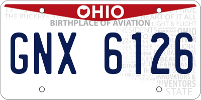 OH license plate GNX6126