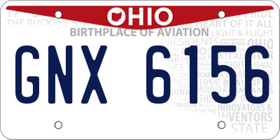 OH license plate GNX6156