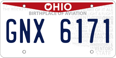 OH license plate GNX6171