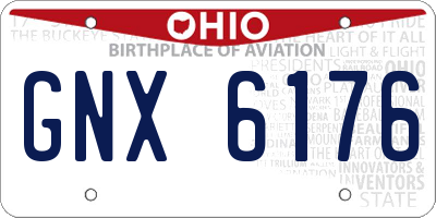 OH license plate GNX6176