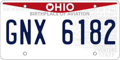OH license plate GNX6182
