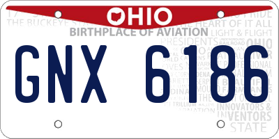 OH license plate GNX6186
