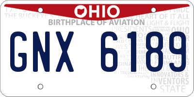 OH license plate GNX6189