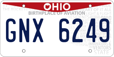 OH license plate GNX6249