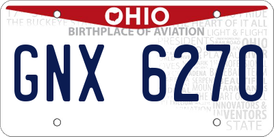 OH license plate GNX6270