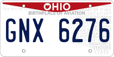 OH license plate GNX6276