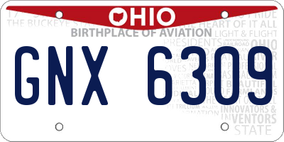 OH license plate GNX6309
