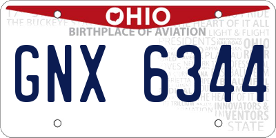 OH license plate GNX6344