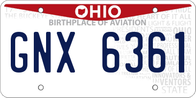 OH license plate GNX6361